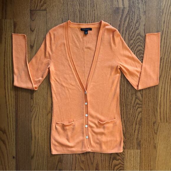 Banana Republic Peach Sherbet Silk Cotton cardigan sweater Women’s Size S - Picture 1 of 7